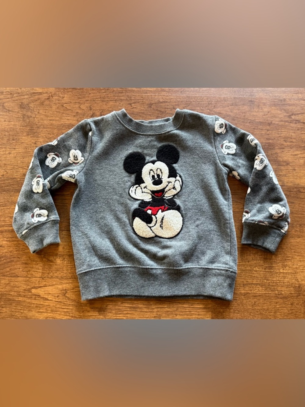 Disney Junior Mickey Sweatshirt 3T – Grey with Large Mickey Graphic